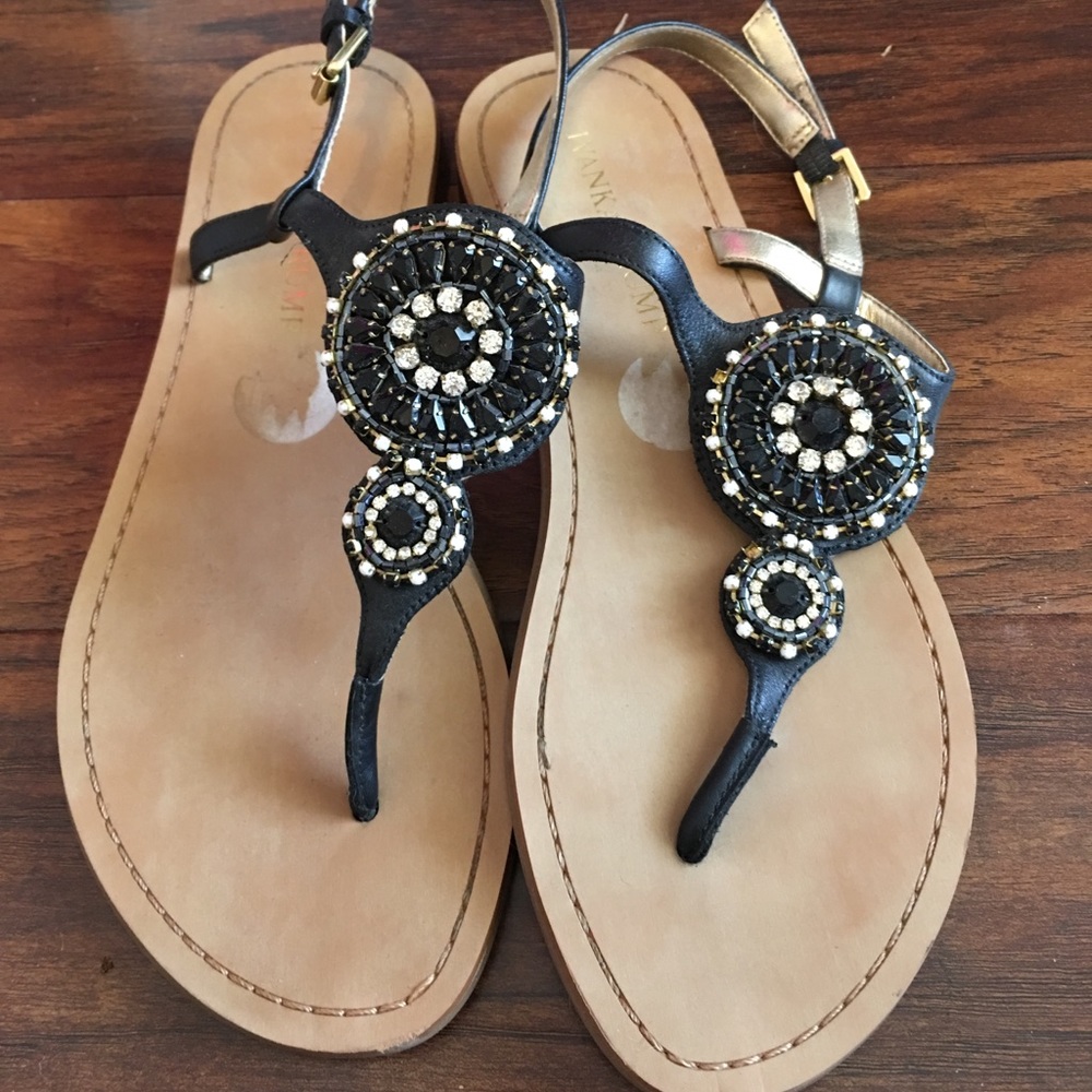 Jeweled strappy sandals